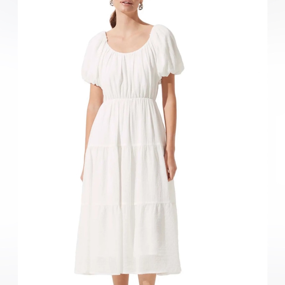 ASTR the label Tiered Puff Sleeve Midi Dress XL